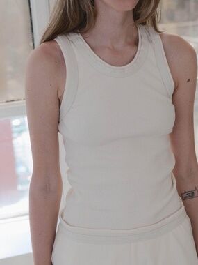BASERANGE Supple Tank - Cotton Hemp Rib | Undyed | Size M | NWT